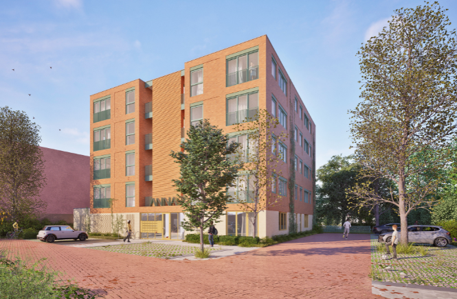 Render Van De Hoofdentree Van Project Anna Mahlervastgoed