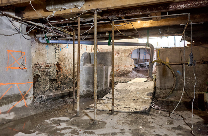 Aanzicht Van Funderingswerkzaamheden