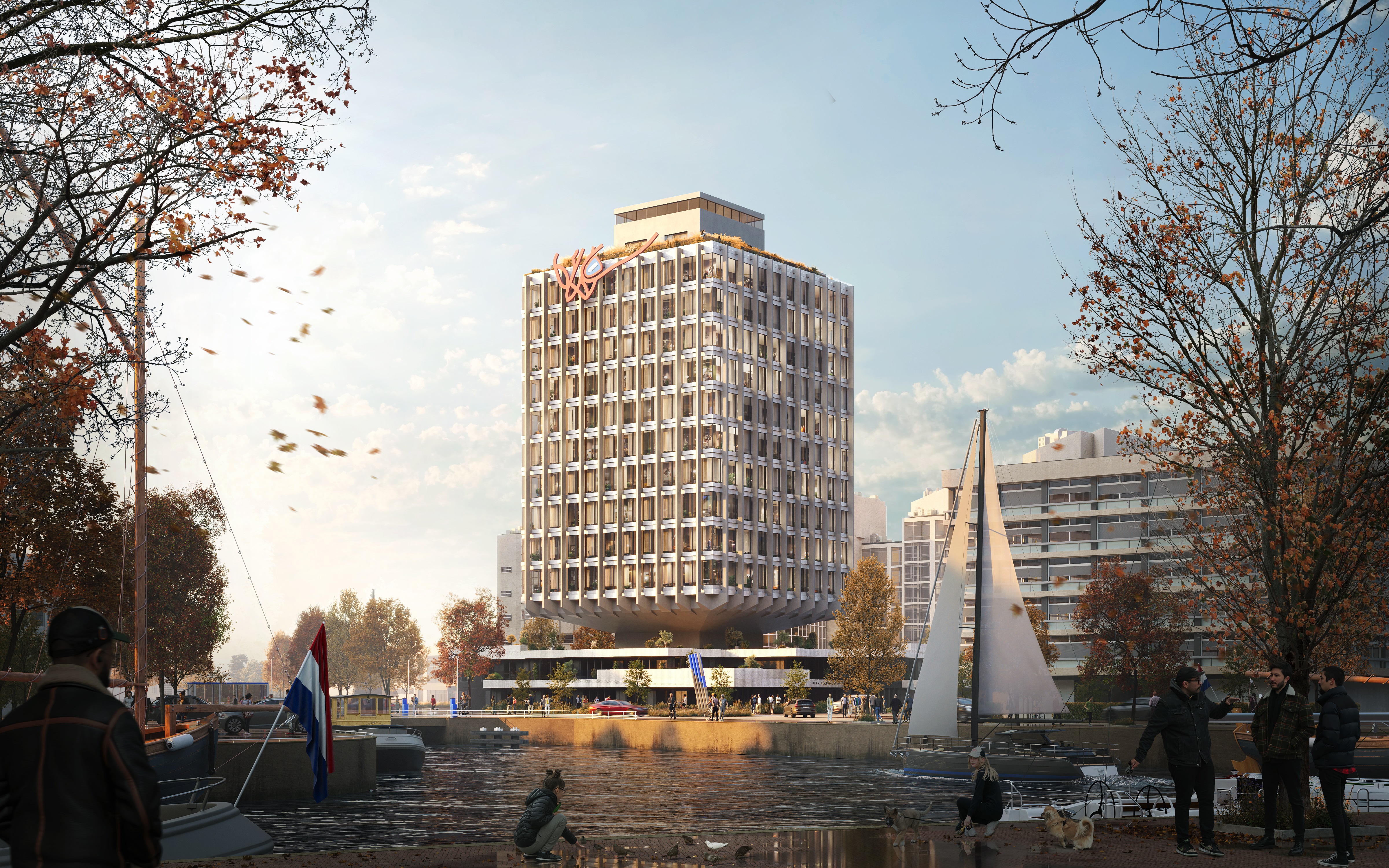 Vooraanzicht  van een getransformeerd complex