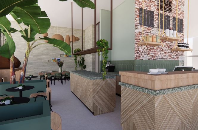 Render van Brute Bonen koffiezaak